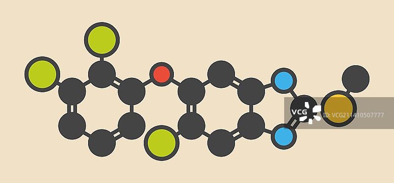 三氯苯达唑驱虫分子图片素材