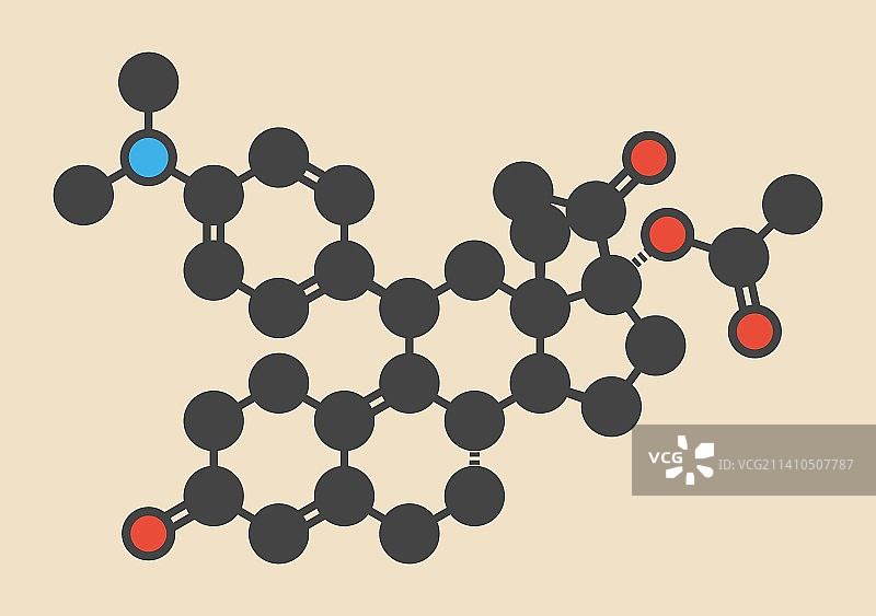 醋酸乌利司他避孕分子图片素材