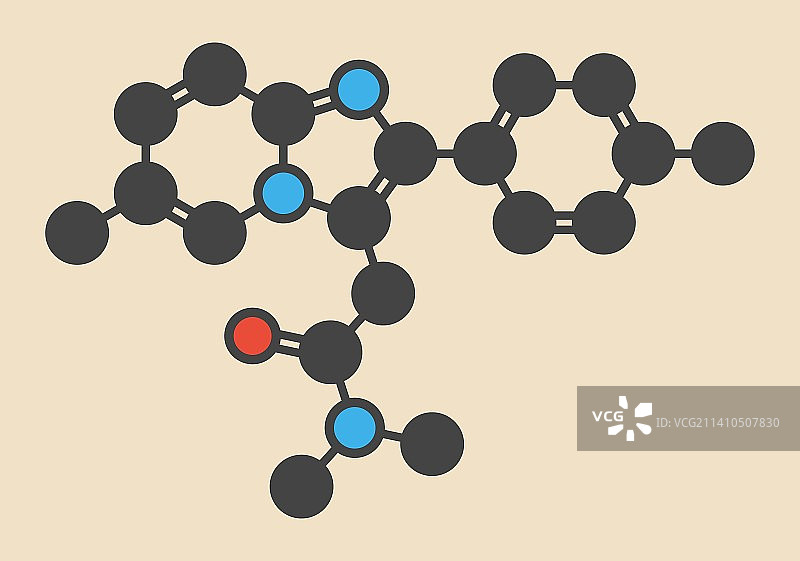 唑吡坦失眠药分子图片素材