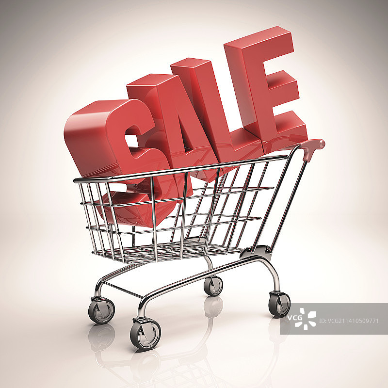 带标志的购物车，插图图片素材