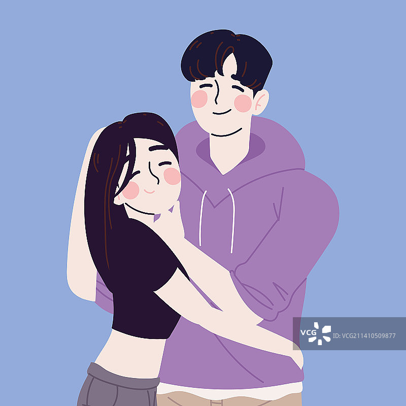 可爱的韩国情侣图片素材