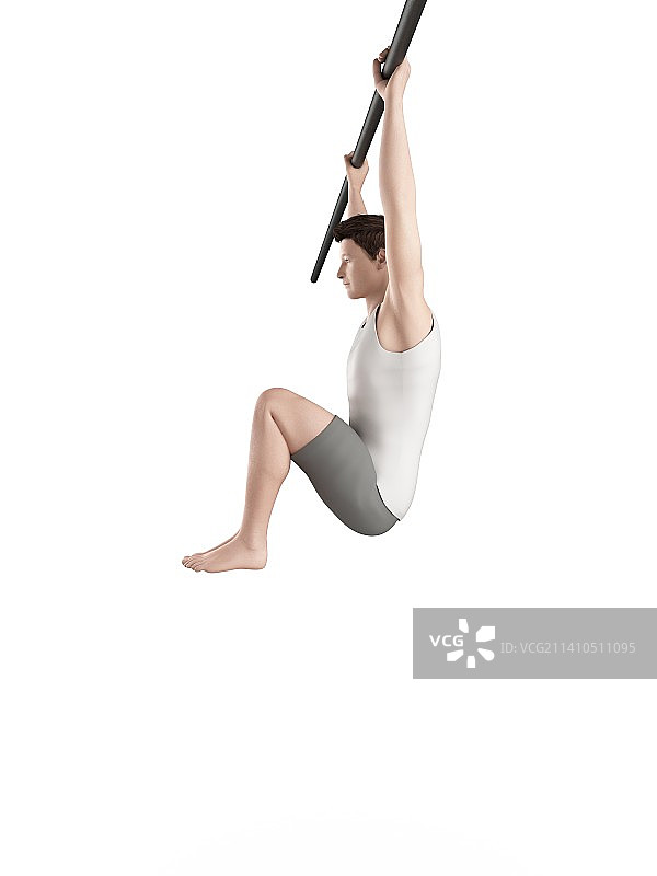 做抬腿运动的男人图片素材