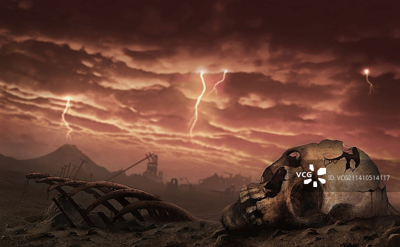 后末日时代地球插画图片素材