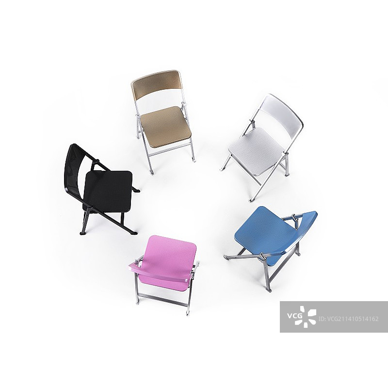 彩色椅子环绕图片素材