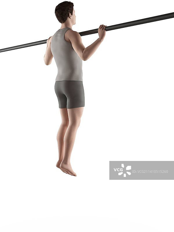 在易拉宝上锻炼的人图片素材