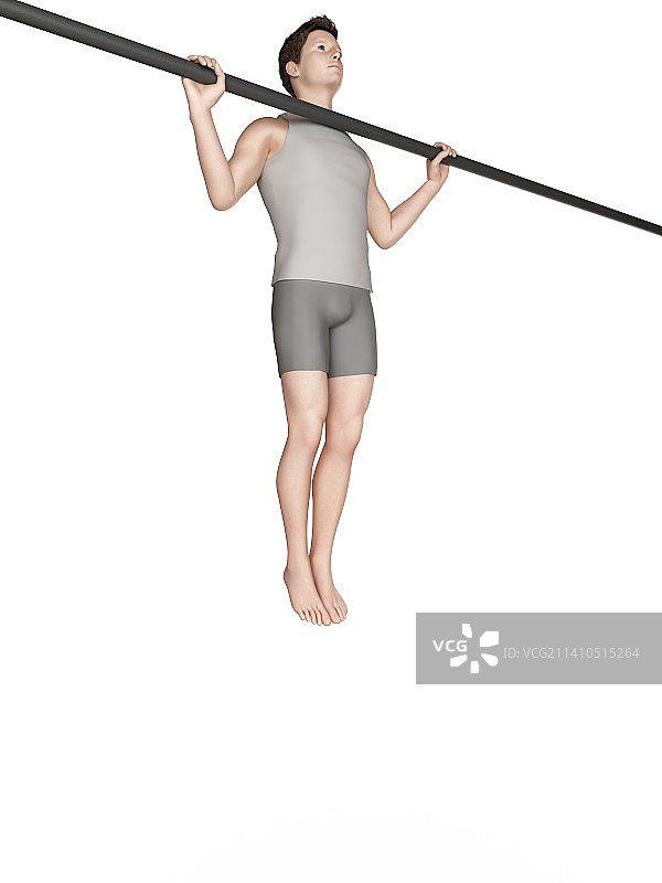 在易拉宝上锻炼的人图片素材