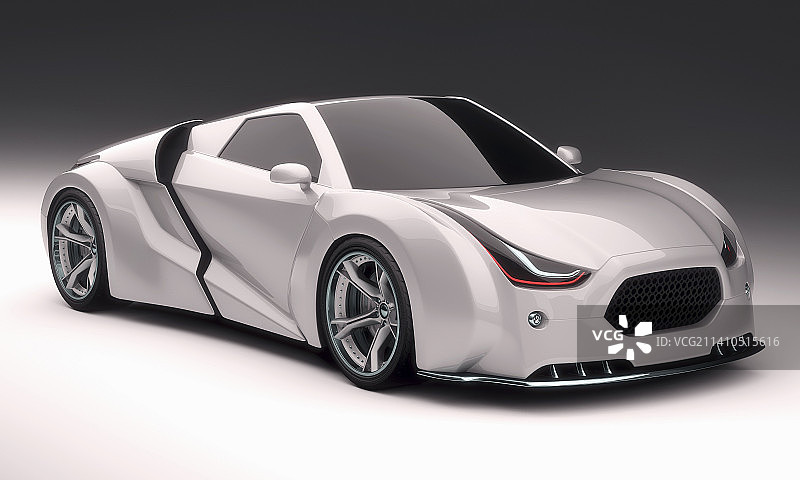白色超级跑车插画图片素材