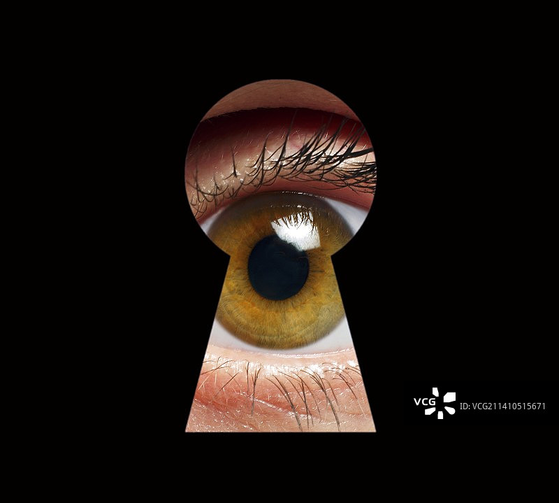 眼睛和钥匙孔插图图片素材