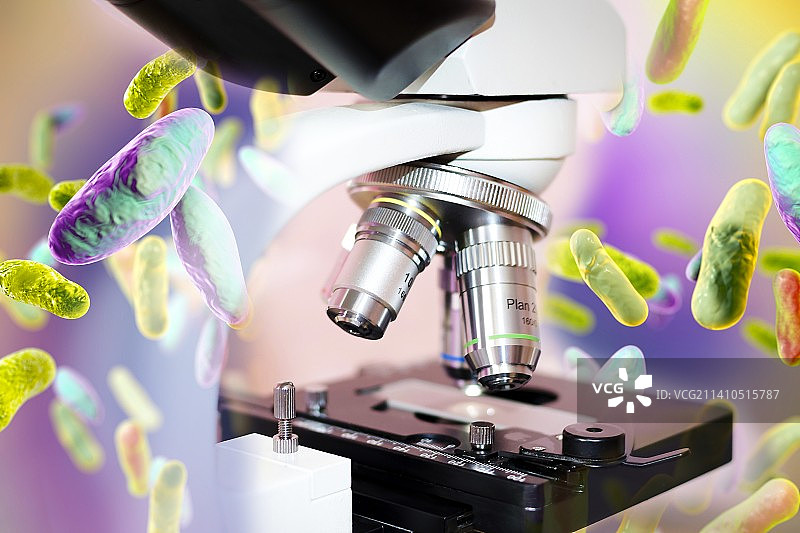 显微镜和细菌图图片素材