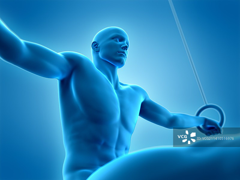 使用吊环的运动员插画图片素材