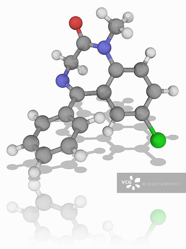 地西泮药物分子图片素材