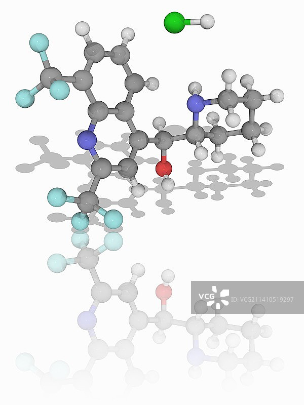 盐酸甲氟喹药物分子图片素材