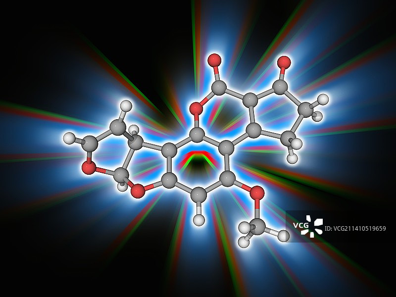 黄曲霉毒素B1有机化合物分子图片素材