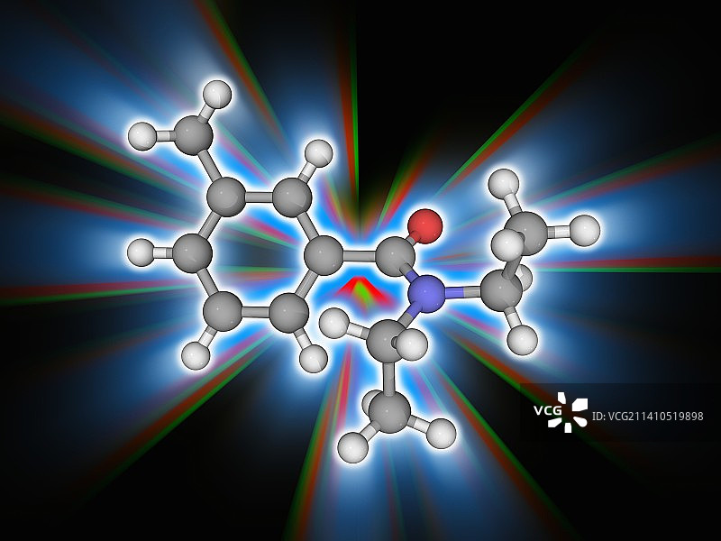 驱蚊胺（DEET）有机化合物分子图片素材