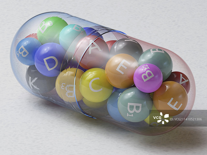 复合维生素药丸插画图片素材