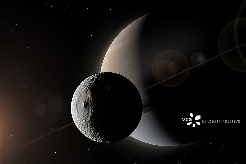 土星和弥玛斯艺术作品图片素材