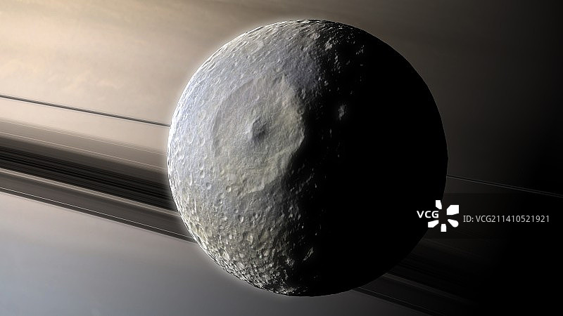 土星和弥玛斯艺术作品图片素材