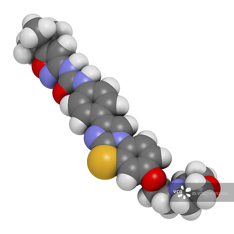 抗癌药物Quizartinib分子结构示意图图片素材