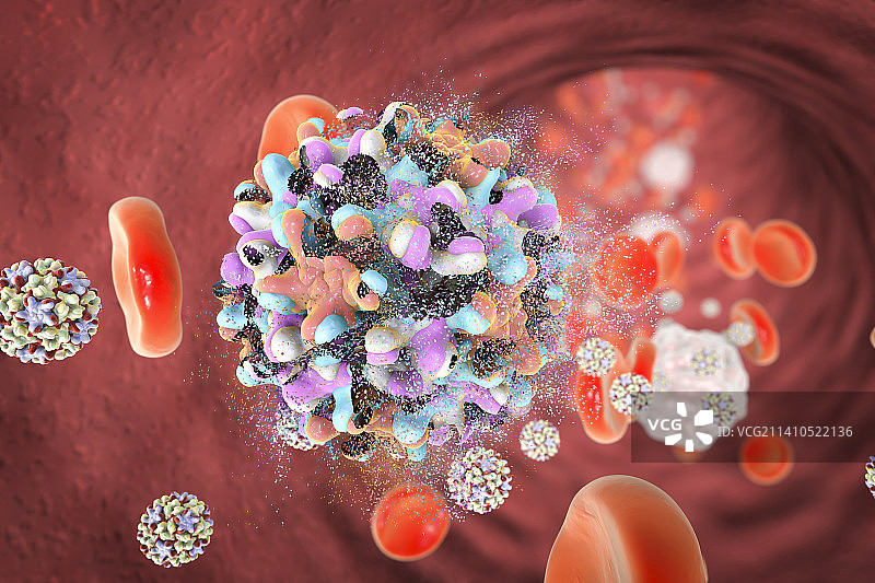 乙型肝炎病毒的破坏，图示图片素材