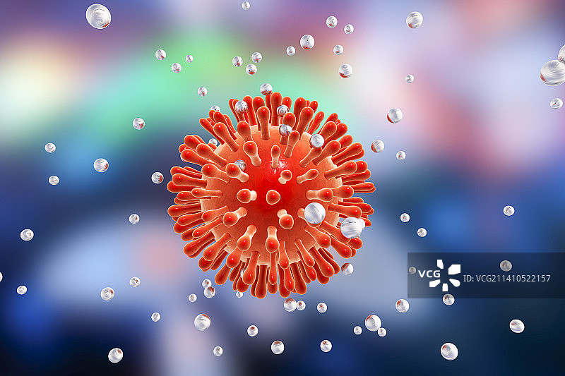 纳米粒子破坏艾滋病毒图片素材