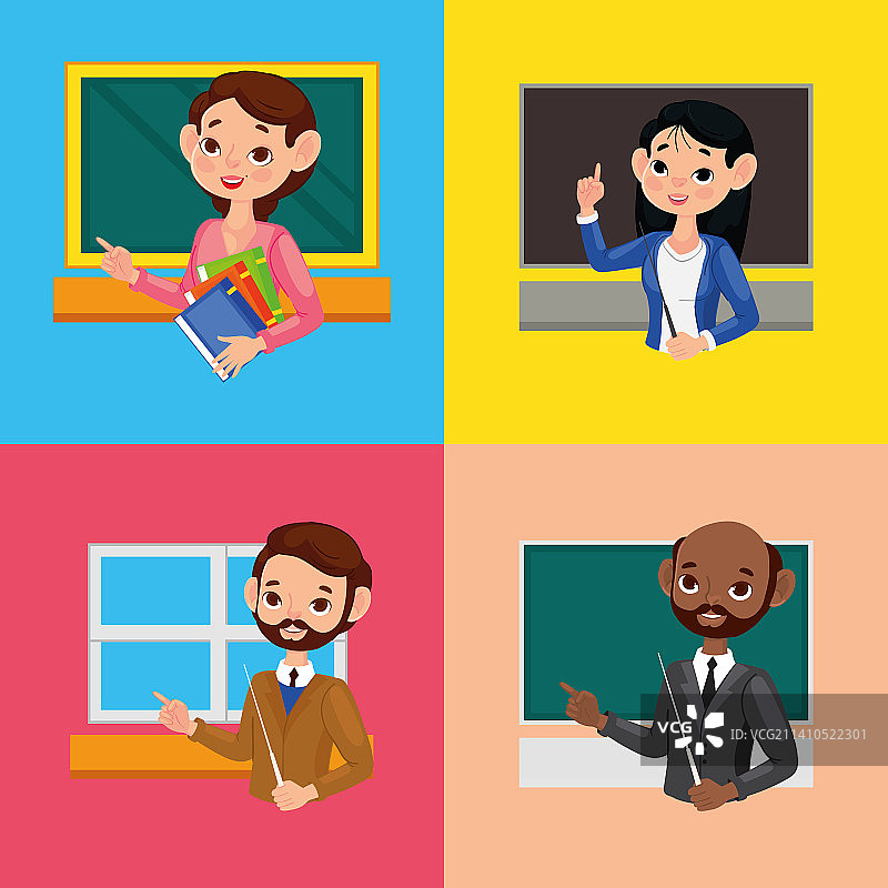 教师角色套装图片素材