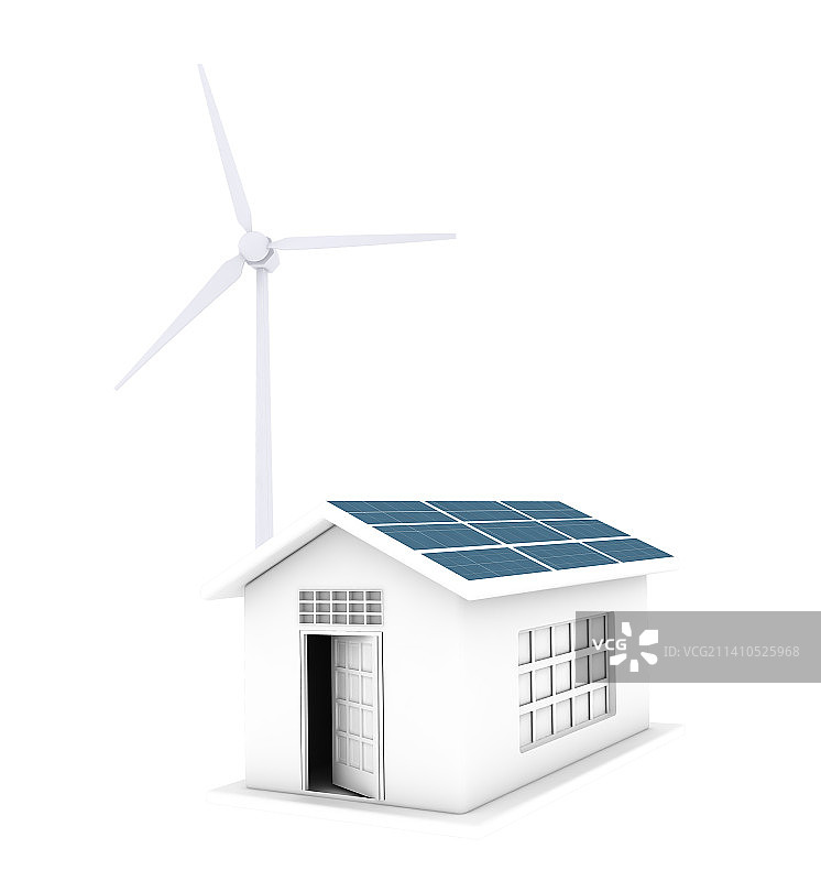利用自然能源的房屋，插图图片素材
