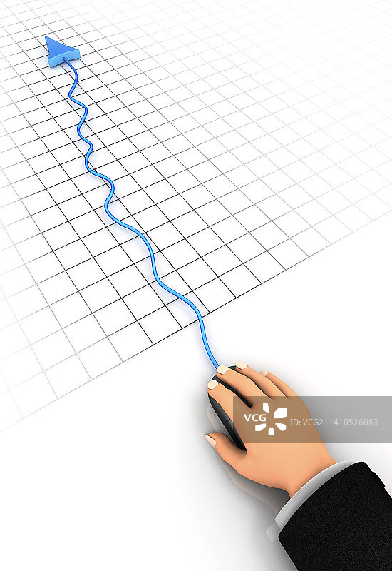 使用鼠标的手插画图片素材