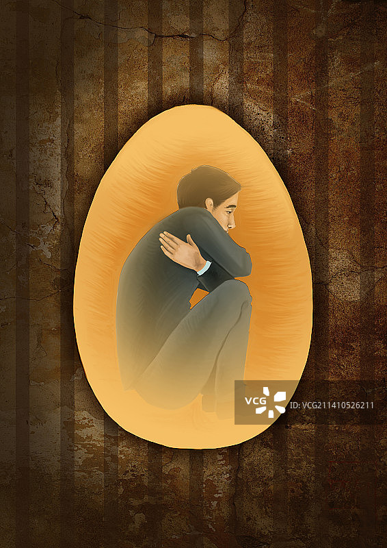 精神囚笼插画图片素材