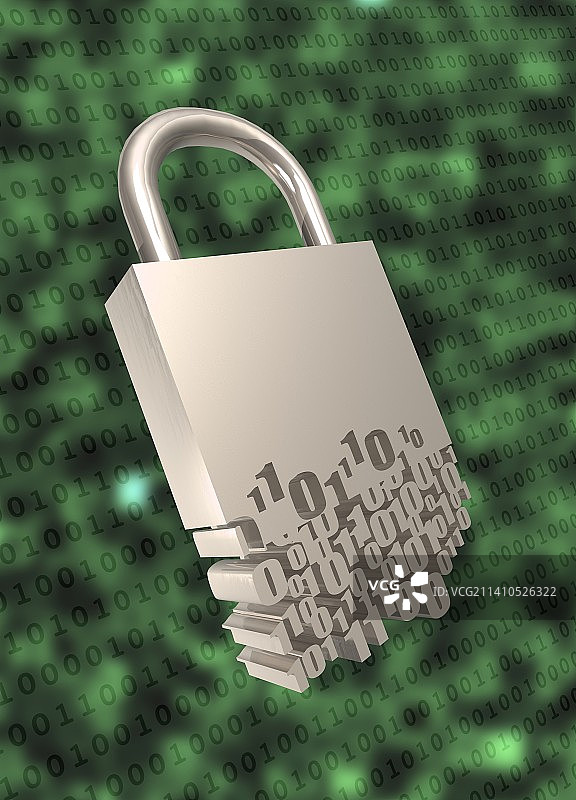 带有二进制代码的挂锁图片素材