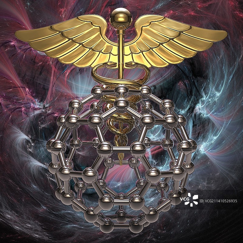 医疗符号和巴克球插图图片素材