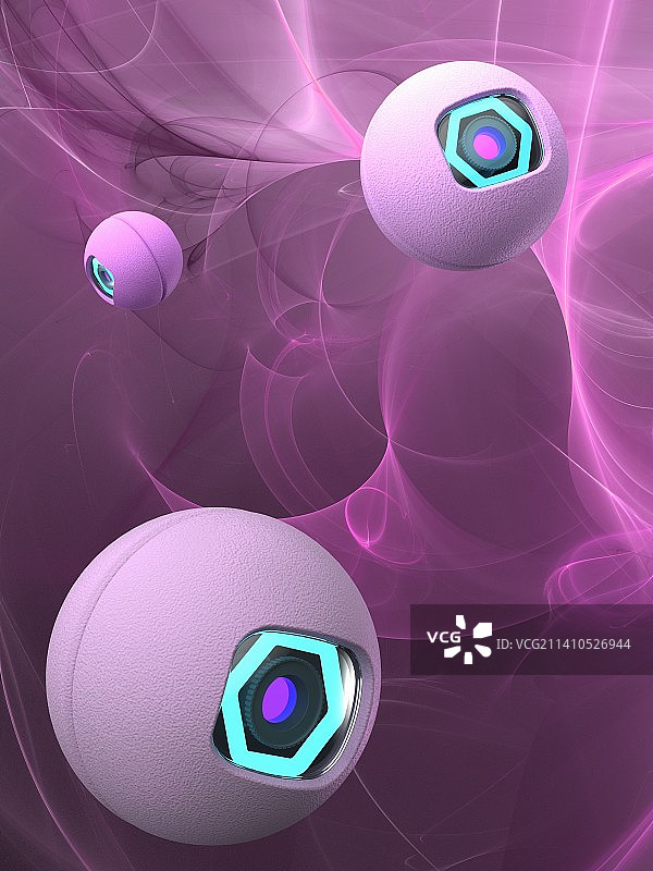 纳米机器人插画图片素材