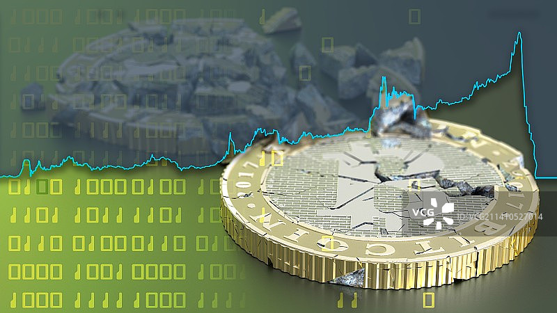 比特币崩盘插画图片素材