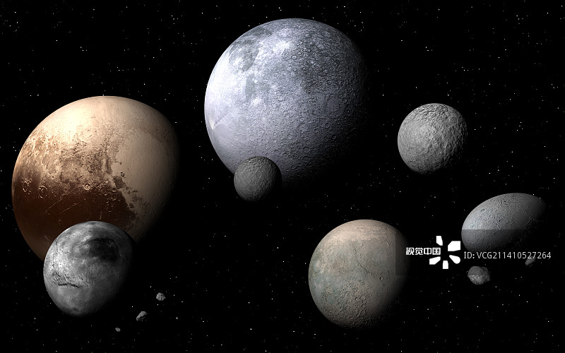 矮行星和卫星插图图片素材