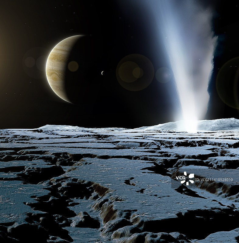 木卫二上的间歇泉插图图片素材