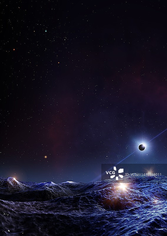 从轨道行星看到的脉冲星图片素材