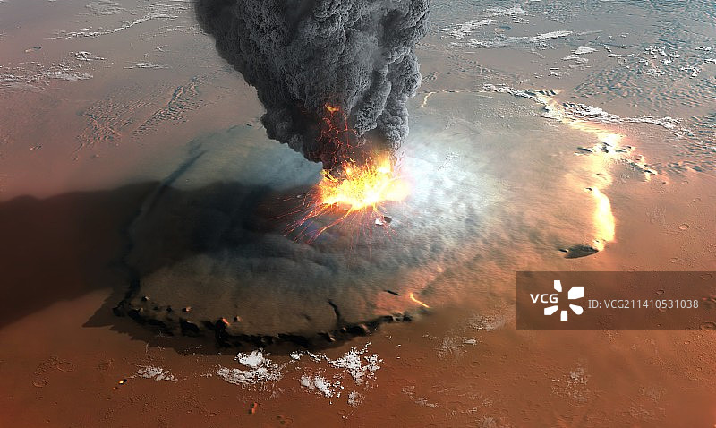 奥林匹斯山火山喷发插图图片素材