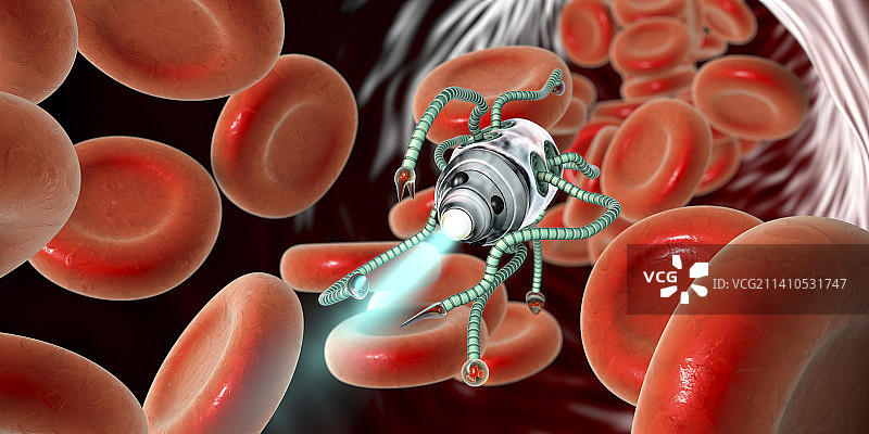 医疗纳米机器人，插图图片素材