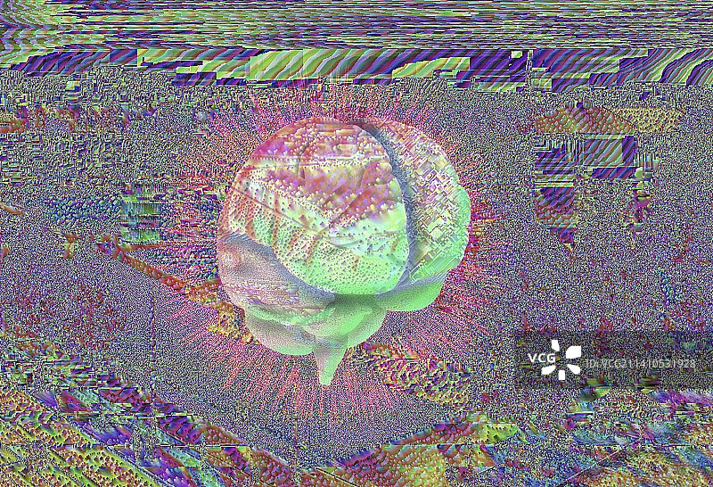 混乱景象中过度刺激的大脑插图图片素材