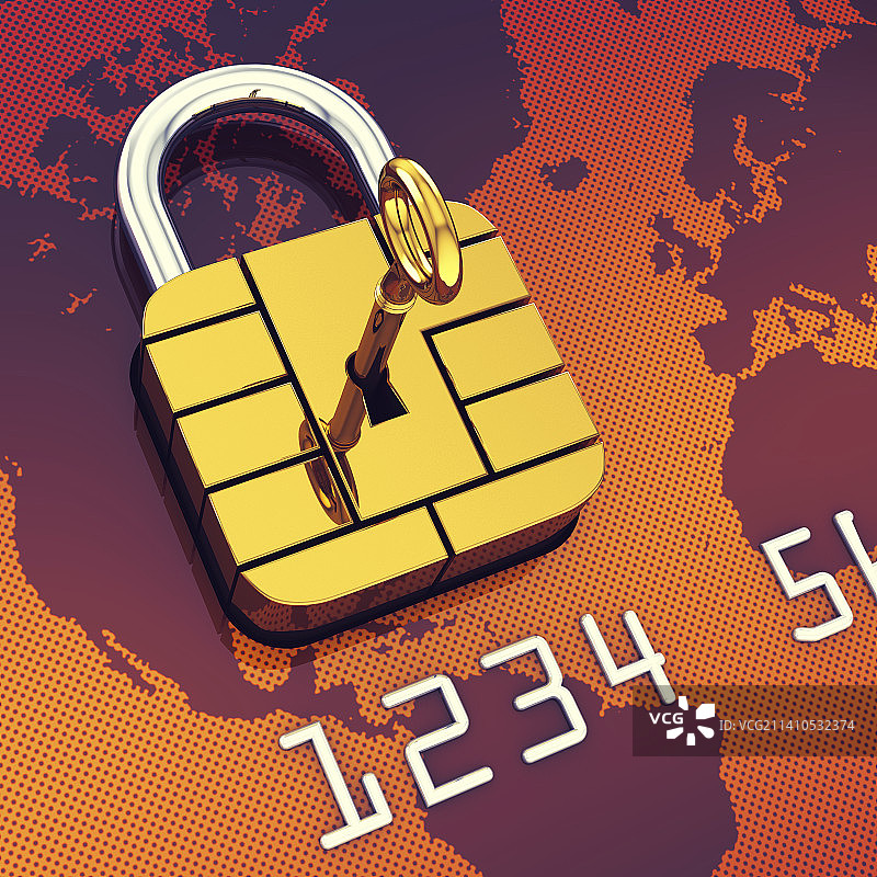 信用卡安全概念插图图片素材