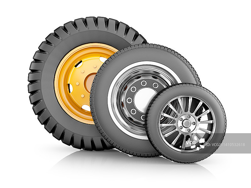 各种车辆的车轮插画图片素材