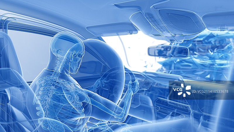 车祸中弹出的安全气囊插图图片素材