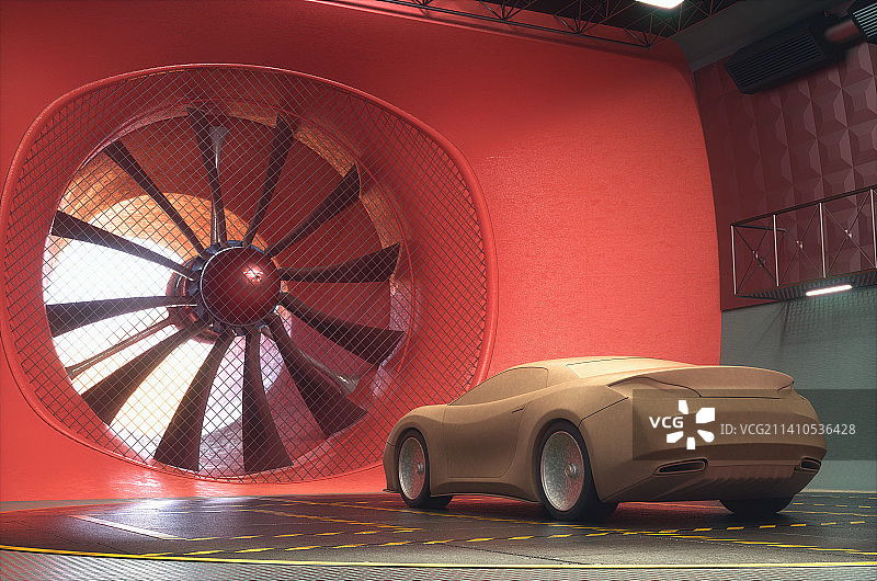 风洞中的汽车插画图片素材