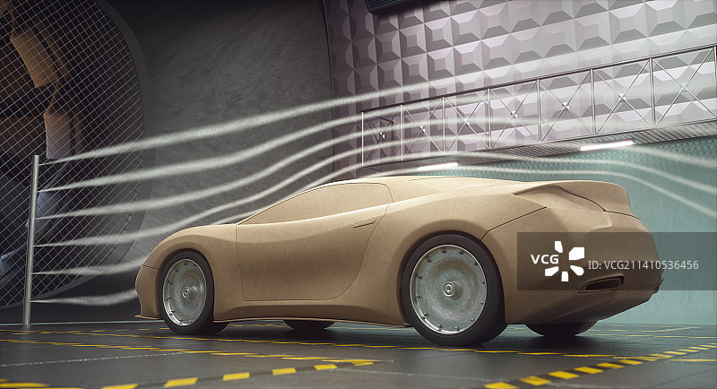 风洞中的汽车插画图片素材