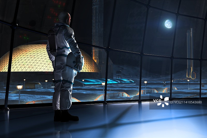 月球上的未来基地图片素材