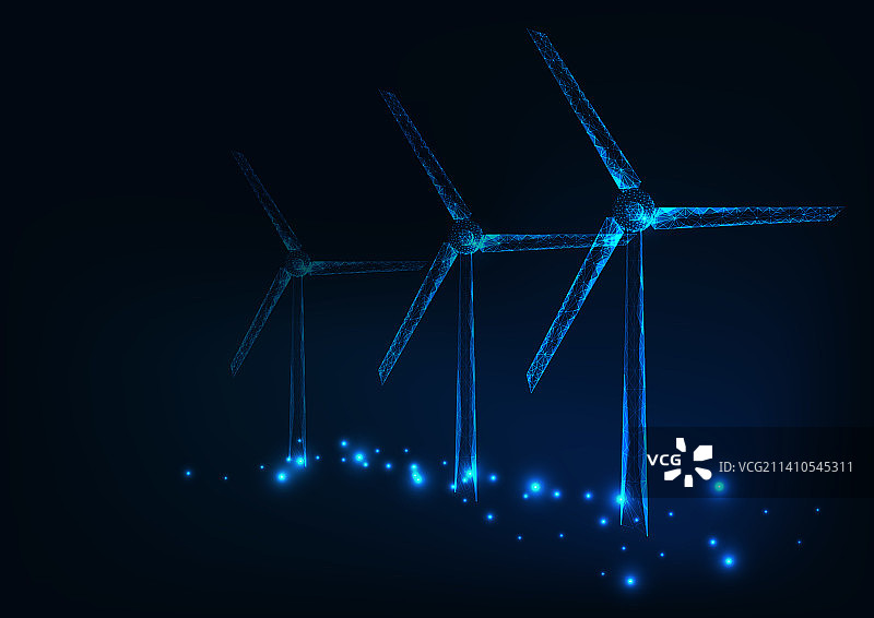 风力涡轮机概念插图图片素材