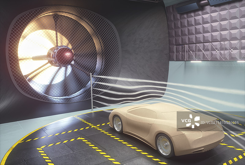 风洞中的汽车插画图片素材