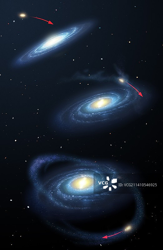 人马座矮星系碰撞图片素材