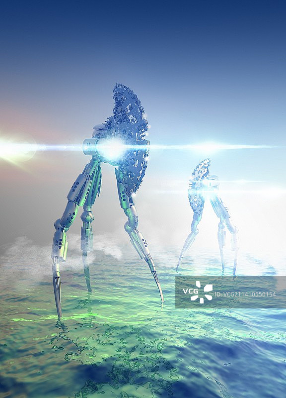 未来主义入侵插画图片素材