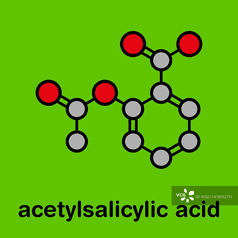 阿司匹林药物分子结构图图片素材