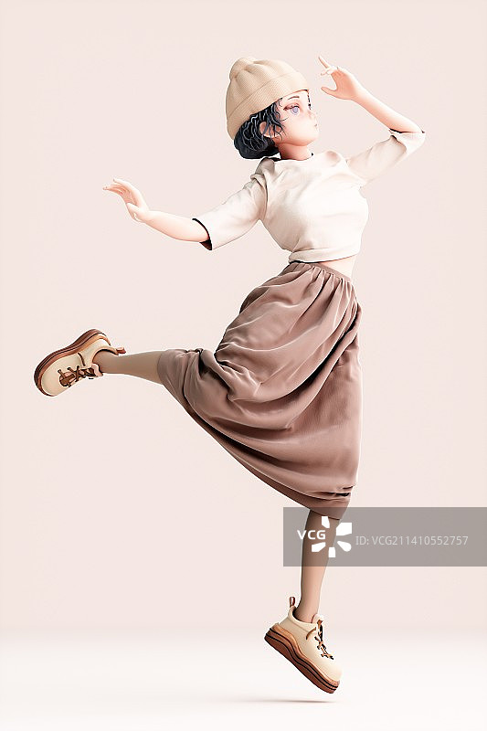 3D渲染的卡通女人图片素材